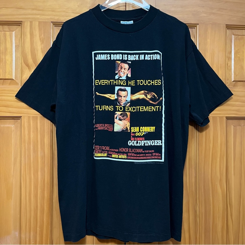 Vintage 1995 James Bond Single Stitch Black Tee Shirt All Sport 100% Cotton EUC